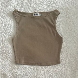 Princess Polly Darlington Crop Top Beige